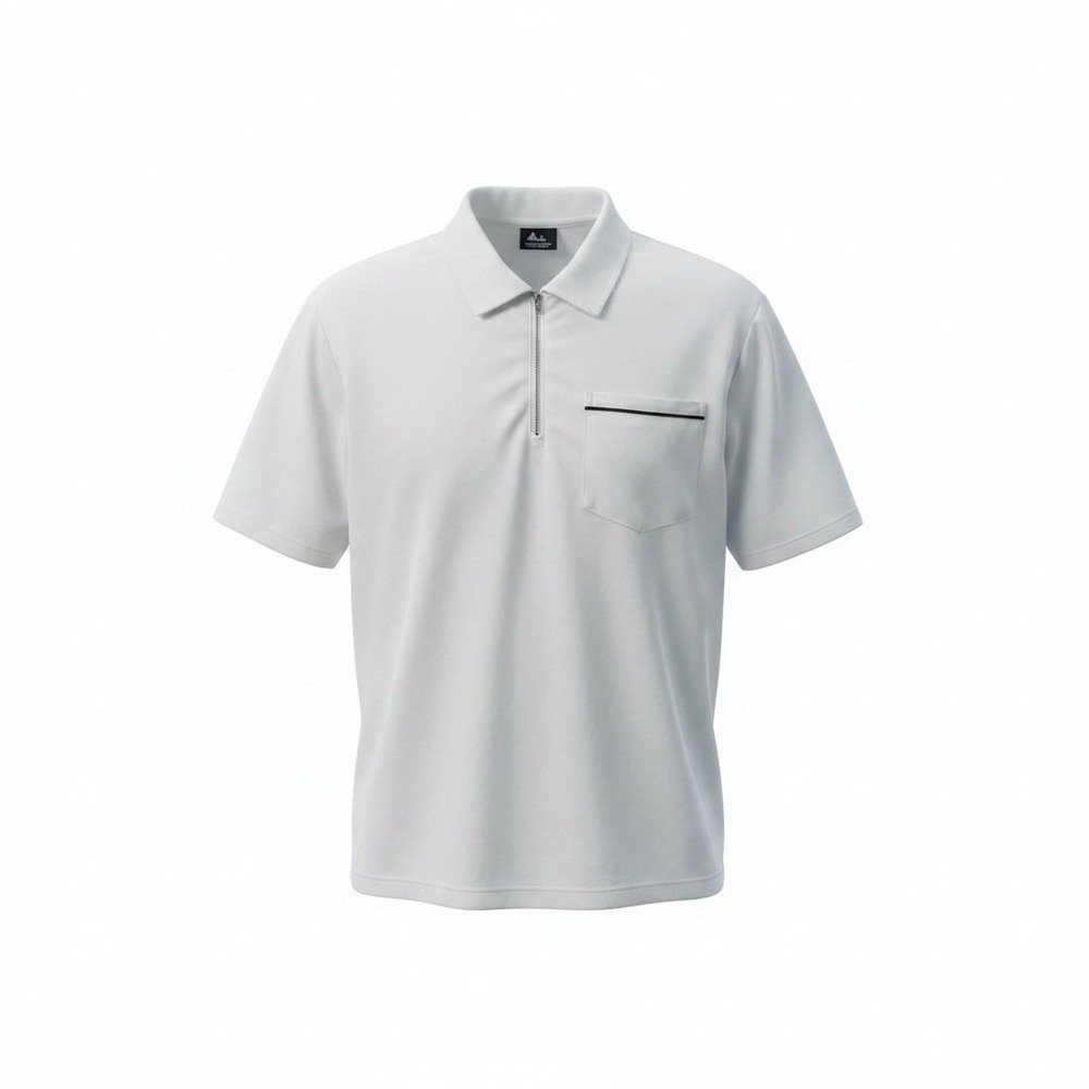 SR Golf Polo Shirt Mens Size Medium White Short Sleeve 1/4 Zip XS225